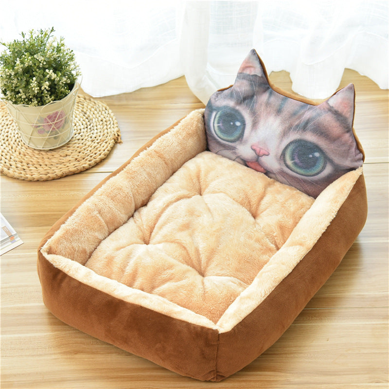 Large Pet Cat Dog Bed 7Colors Warm Cozy Dog House Soft Fleece Nest Dog Baskets